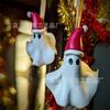 Christmas Ghost Tree Ornaments Christmas Hat Ghost Pendant Resin Crafts