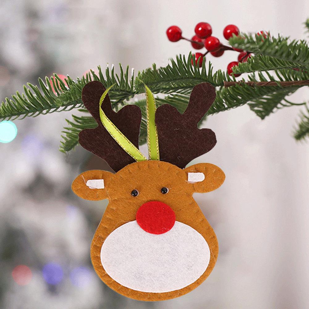 Non-Woven Christmas Tree Ornaments: Santa, Reindeer, Cane