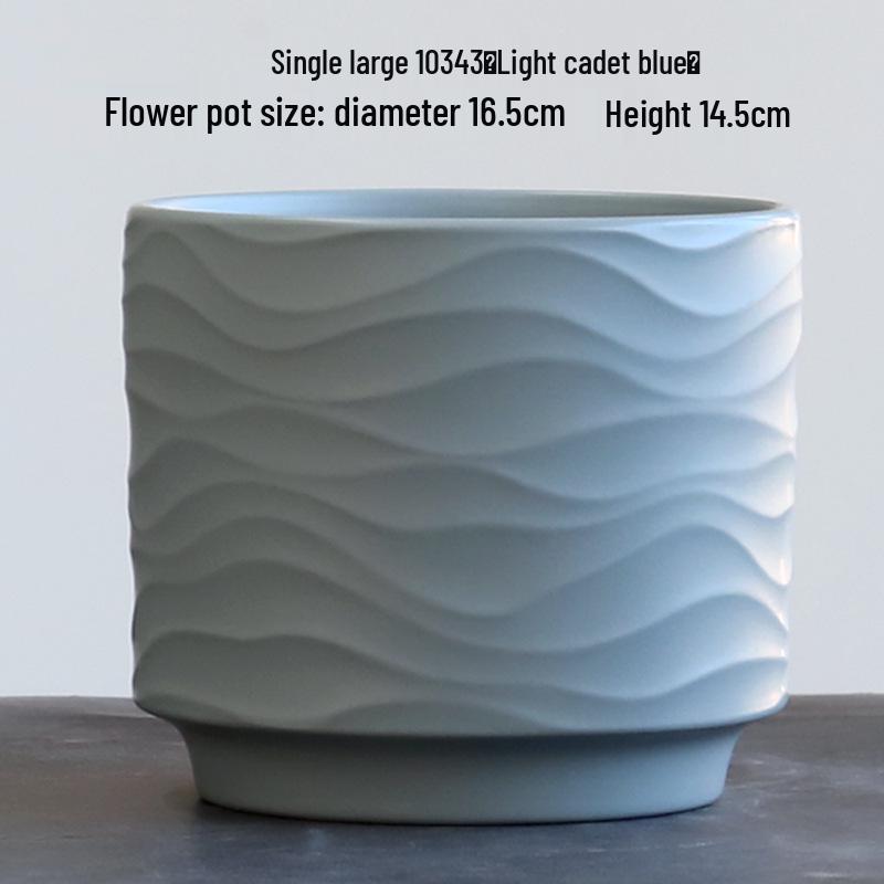 Nordic Minimalist Ceramic Flower Pot with Tray for Phalaenopsis, Orchid, and Succulent Plants