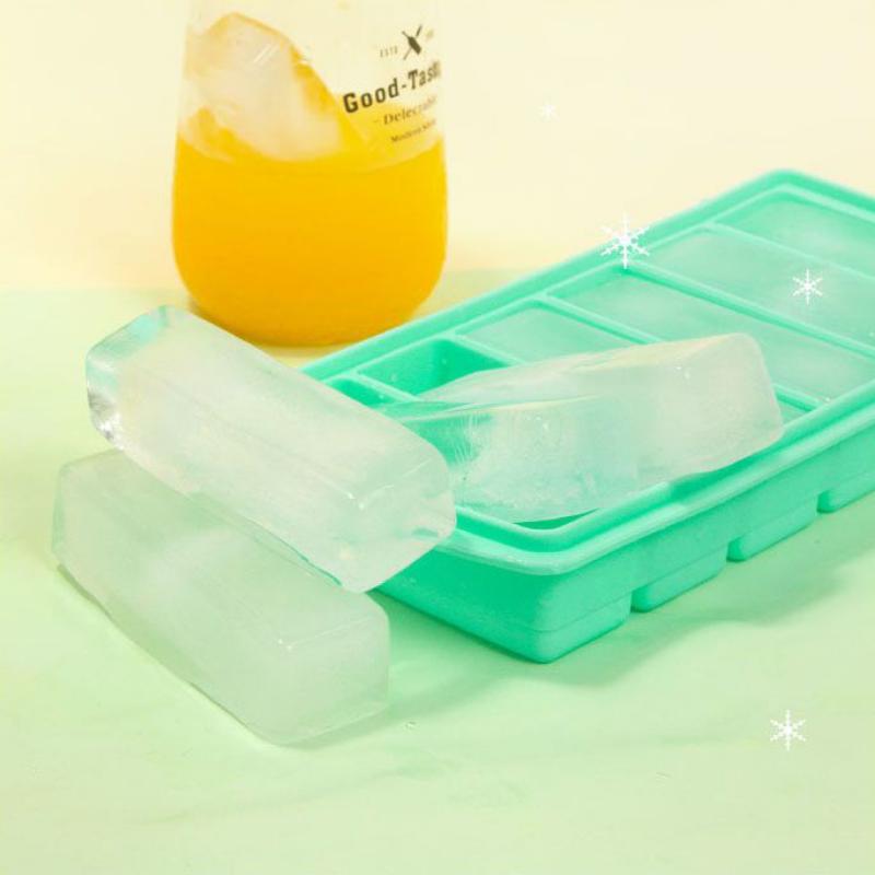 Silicone Ice Cube Tray with Lid Creative Rectangle Moulds Food Grade Kitchen Tools Refrigerator Juice Cocktail Mold