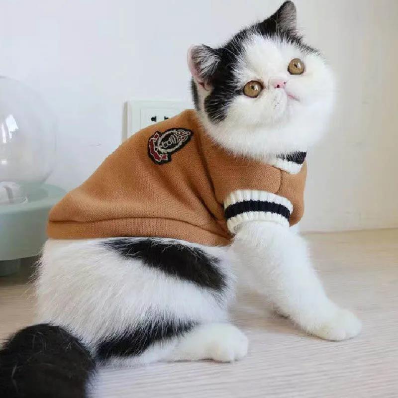 Cat Dog Sweater Pullover Winter Pet Clothes for Small Dogs Cat Vest Puppy Jacket Pet Cat Clothing Kitty Costume Ubranka Dla Psa 3