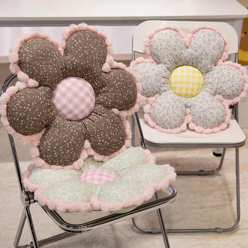 50cm Floral Cushion Girls Princess Favors Flowers Soft Stuffed Plush Chair Seat Mats Car Warm Cushion Sofa Pillow For Home Decor