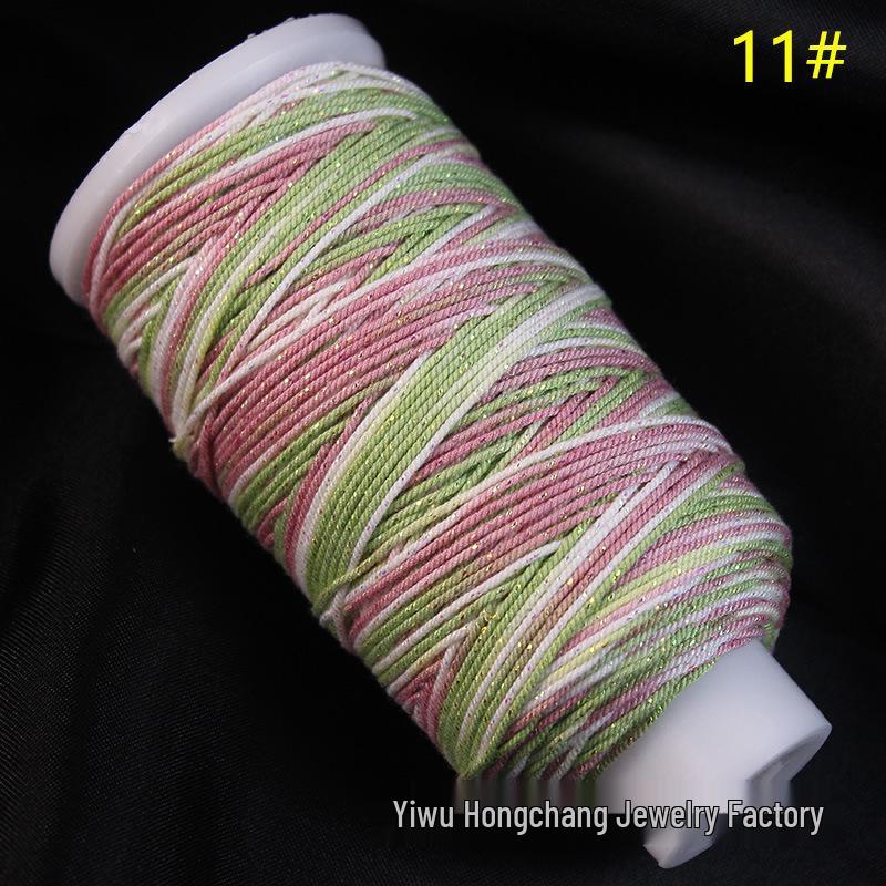 Variegated Hand-Spun Cotton Necklace & Bracelet Rope with Gold Tibetan Starry Sky Gradient
