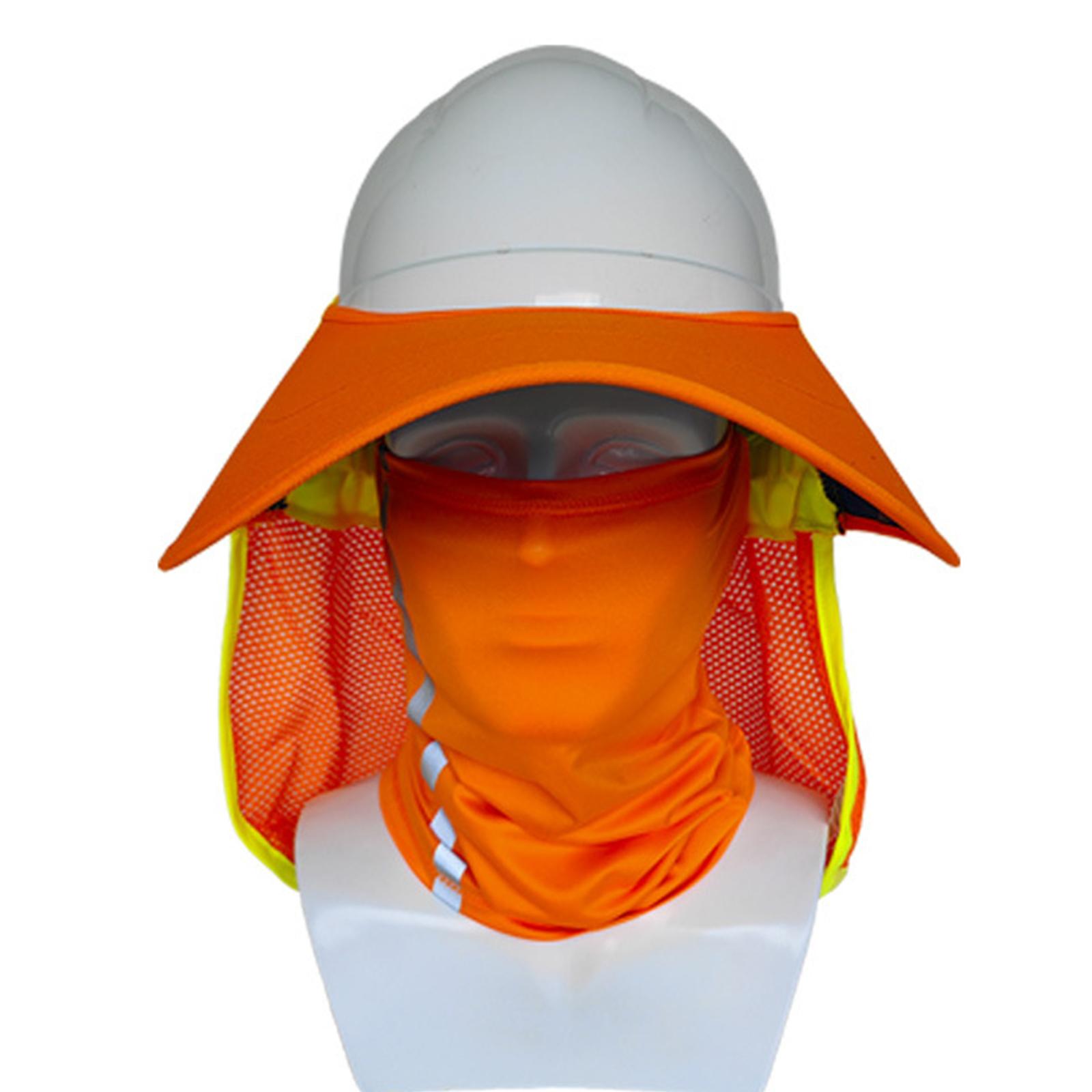 

Safety Helmets Sunshade with Neck Shield Wide Brim Neck Protect SunShade for Hardhat Foldable High Visibility Mesh Visor 1