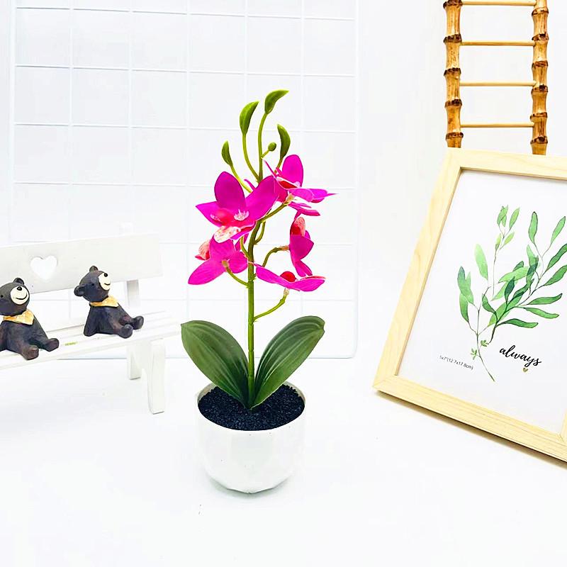 Simulated Phalaenopsis Potted Artificial Artificial Flower For Indoor Outdoor Decoration And Photography Use