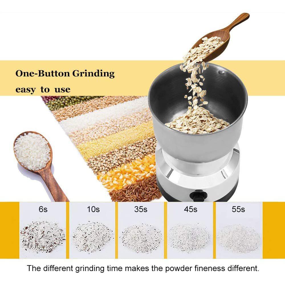 2 Blades 150KW Kitchen Electric Spice Mill 300ml Stainless Steel Coffee Grinder, EU Plug (FDA/LFGB/CE Certified)