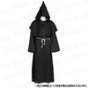 KISSOS Cosplay-Kostüm, Lange Robe, Zauberer, Mönch, Priester, Pastor, Halloween-Kostüm, Party-Kostüm, 4-teiliges Set (Größe M, Schwarz)
