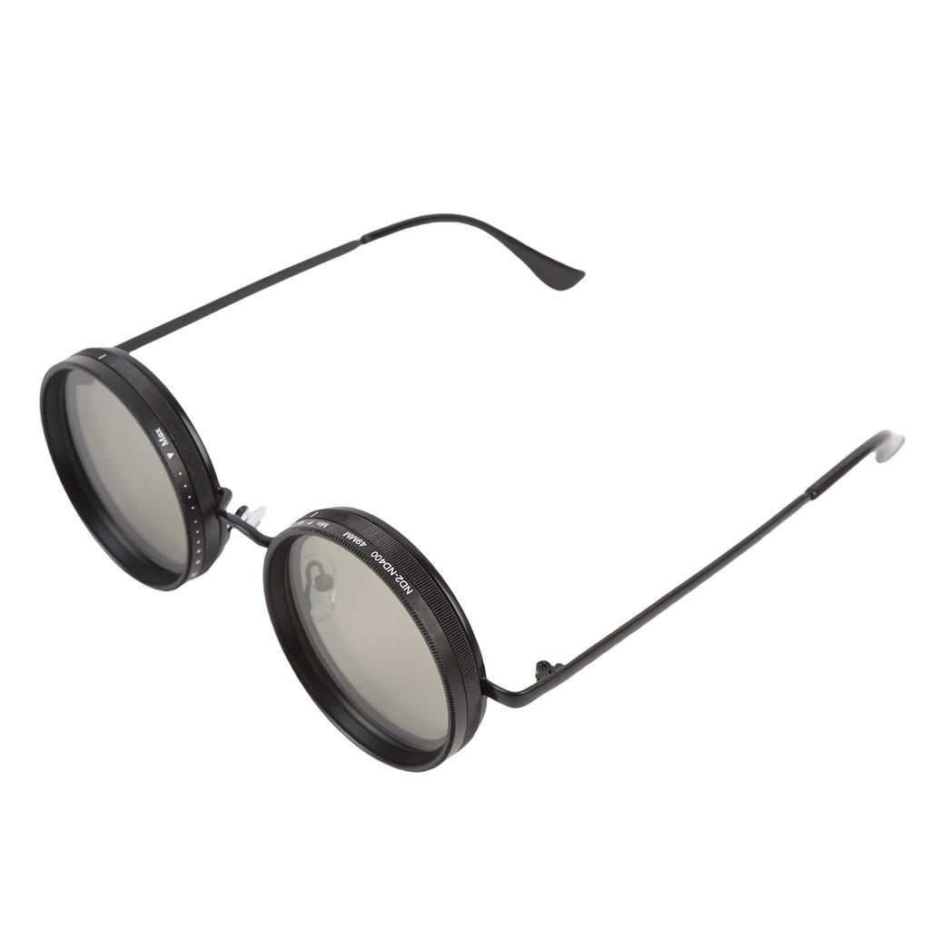 Adjustable Tint Sunglasses Round 49MM Lens Sun Proof Polarized Sunglasses with ND Filter for Men Fishing