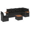 VidaXL Salon de Jardin avec Coussins 7 pcs, Canapés de Terrasse, Ensemble de Meubles de Patio, Mobilier d'Extérieur, Noir 3226860