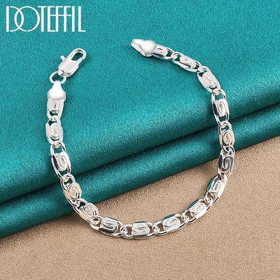 Pulsera de plata de ley 925 para mujer y hombre, joyería de moda