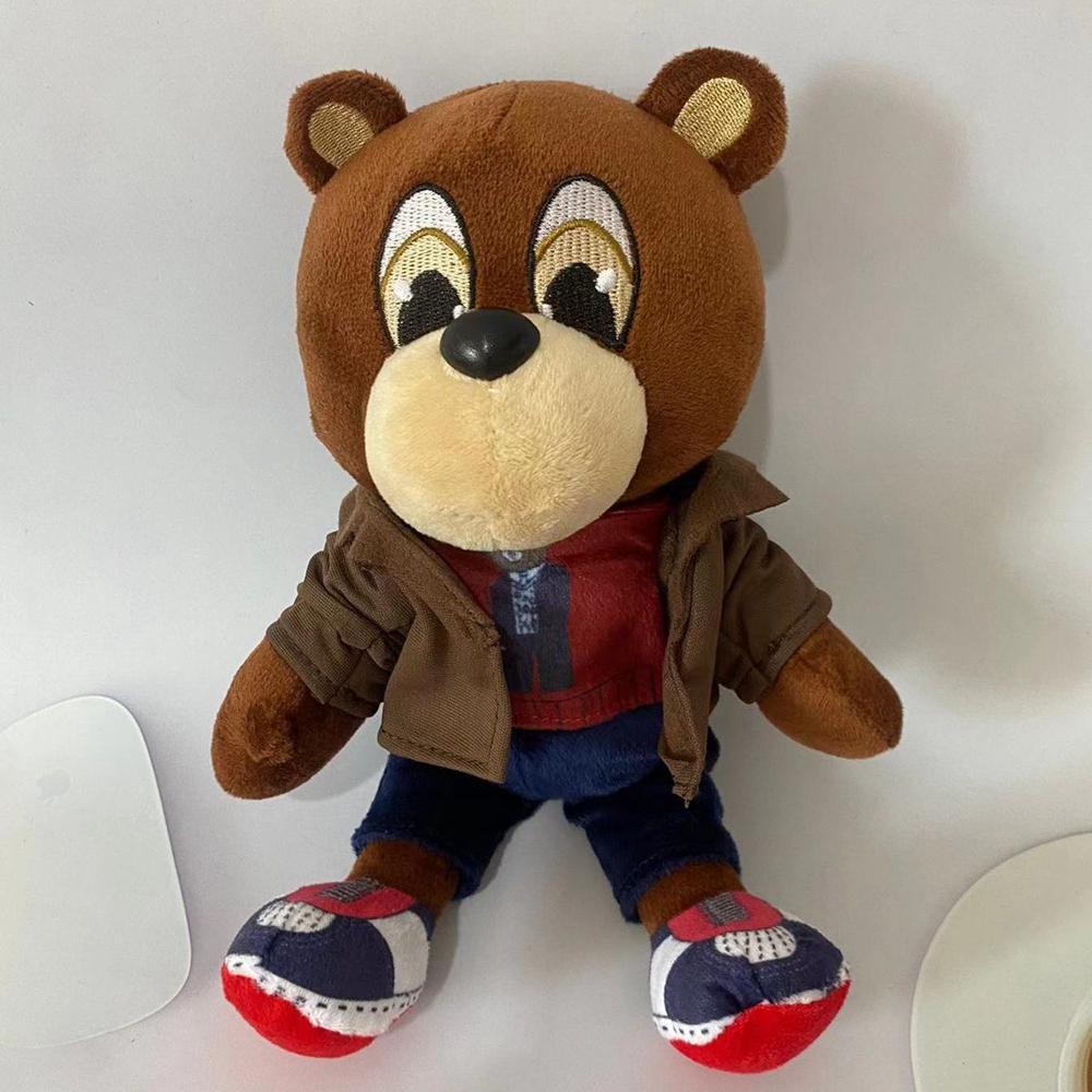 25-30CM New Cute Kanye Teddy Bear Plush Toy Fashion Bear Animal Comfort Doll To Send Children Birthday Christmas Gifts  Dropping