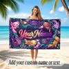 Underwater Fish Theme Quick Dry Beach Towel Custom Name Text Print Large Sand Resistant Towel Beach Vacation