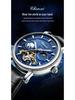 Dawn Star River Moon Phase Skeleton Tourbillon Men's Automatic Luminous Leather Strap Watch