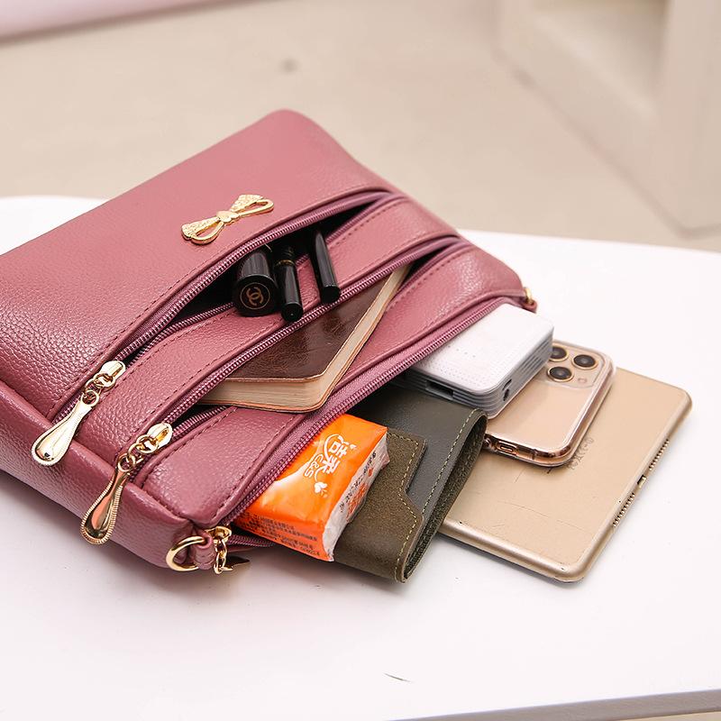 Bag women's summer crossbody shoulder women's bag women's mother shopping and running Jianghu lychee pattern women's bag crossbody bag