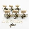 Classic Short Triple-String Tuning Knobs Short Three-Position Floral-Head Double-Hole Steel-Shaft Tuning Pegs Wooden Acoustic Guitar Tuning Pegs