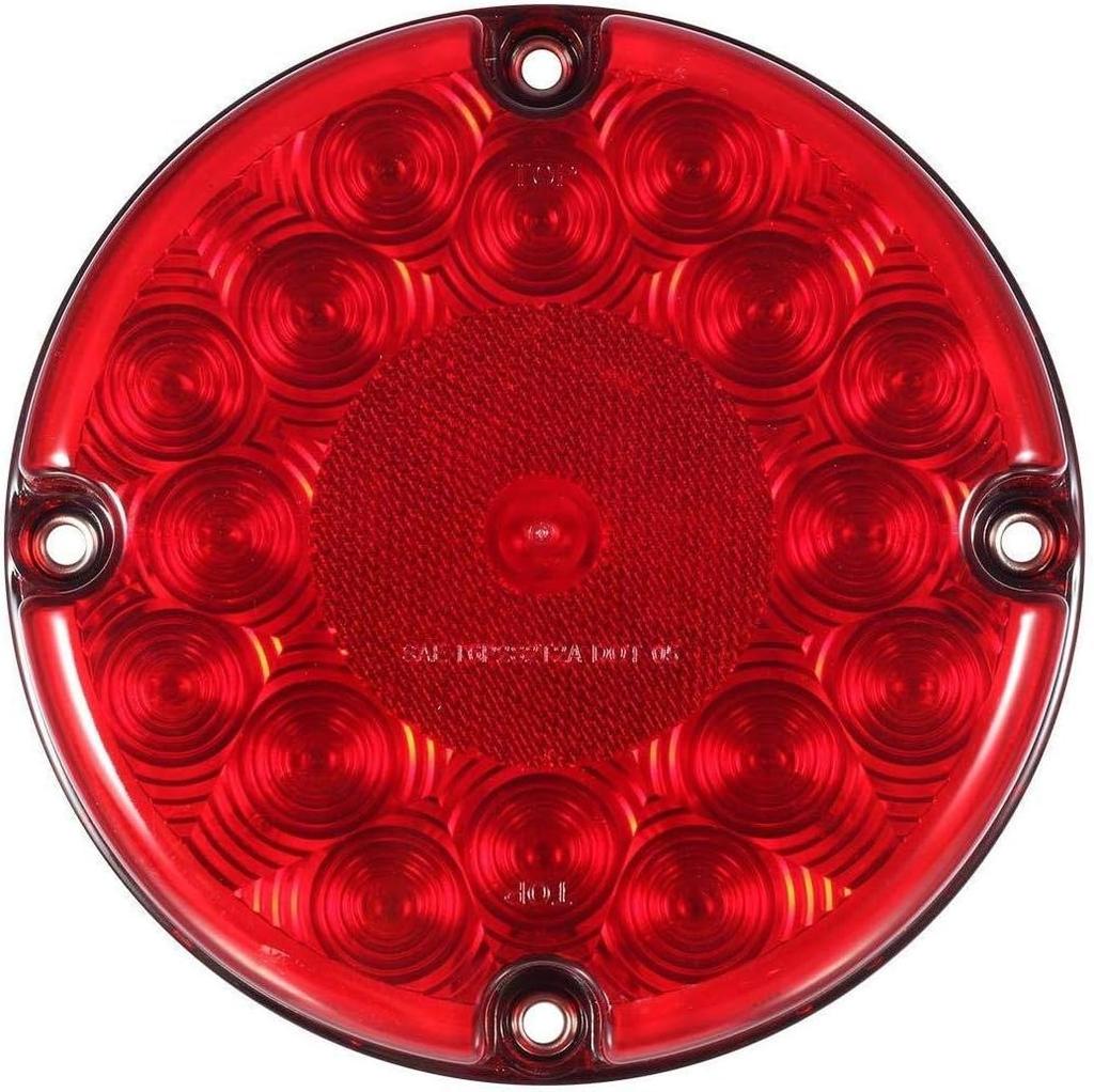 4Pcs Red 7' Round LED Bus Stop Tail Lights for Trucks Trailers RVs