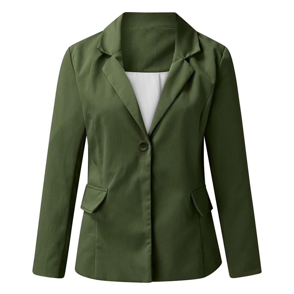 Women's Casual Lapel Open Front  Long Sleeve Work  Suit Jacket Coat