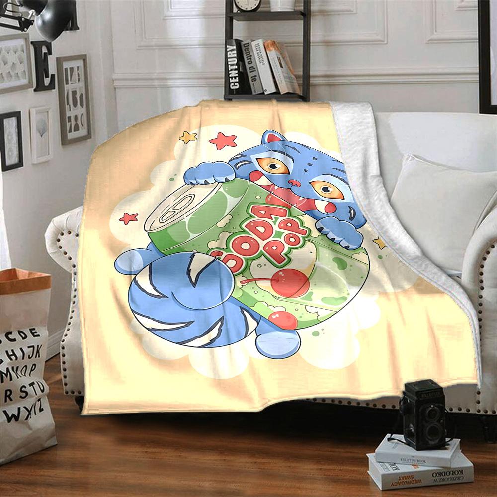 1pc K Pop Demon Hunters Cat Flannel Blanket, Soft Skin Friendly with Digital Printing, Various Sizes Available for Family, Friends, Birthday