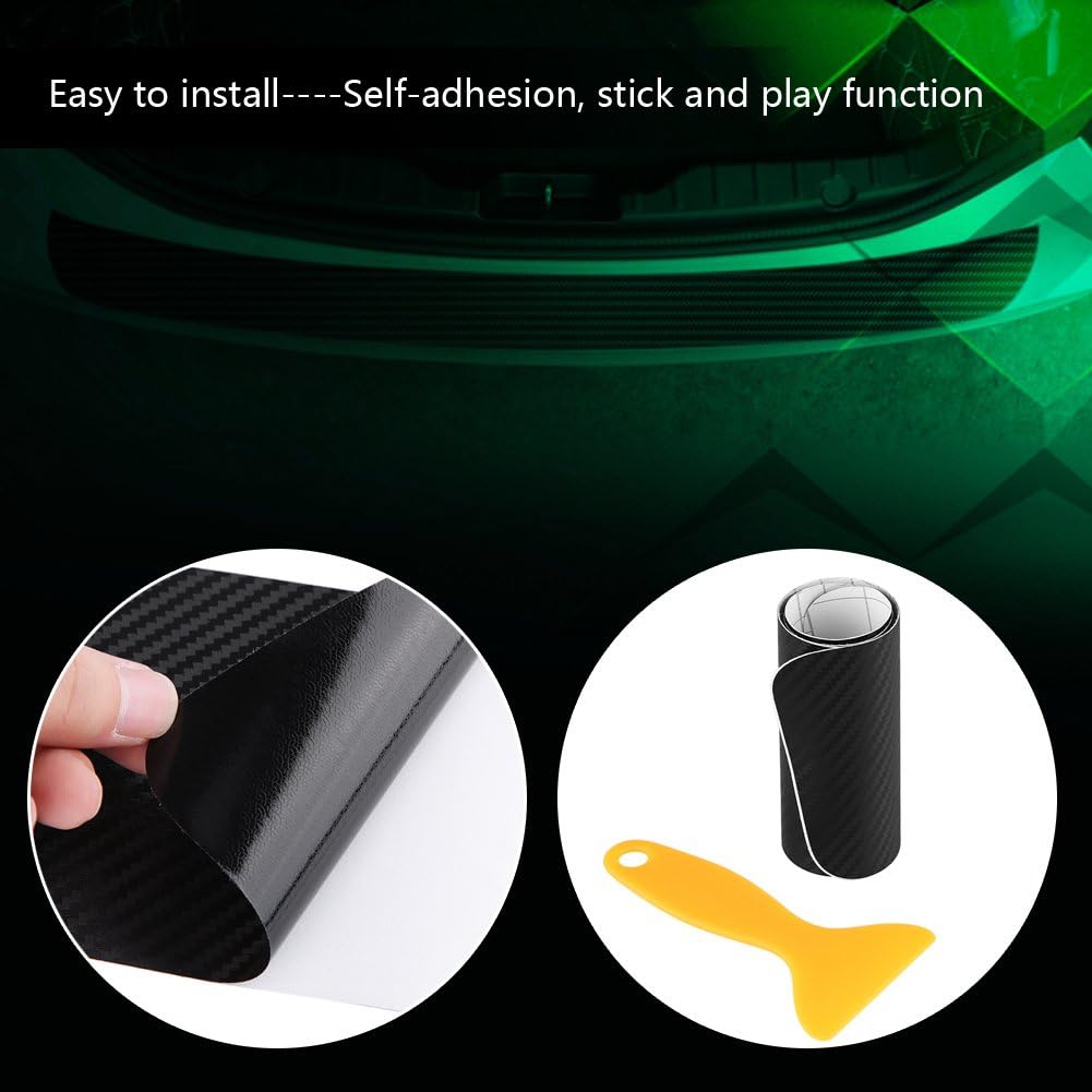 

Adhesive Rear Bumper Guard, Keenso Self Adhesive Rear Bumper Sticker Decal Protector Strip Protective Rear Door Sill Guard