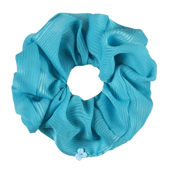 Striped silk chiffon scrunchie