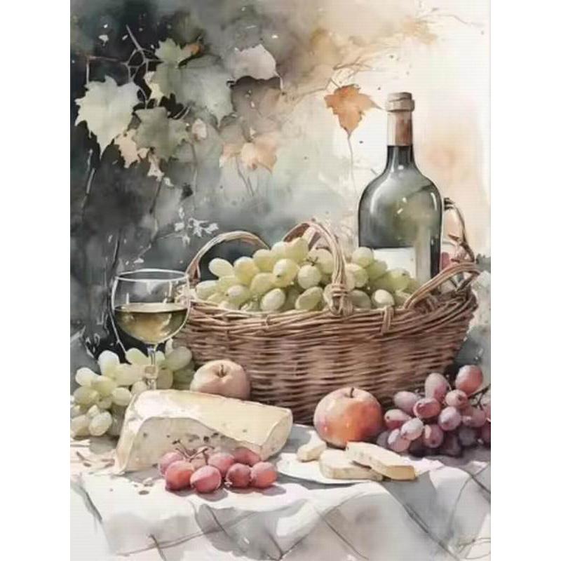 

Diy Алмазная картина Новая коллекция Винтаж Гуава Инжир Фрукты Натюрморт Ваза Полная вышивка стразами Мозаика Картина Настенный декор Round 20x30cm