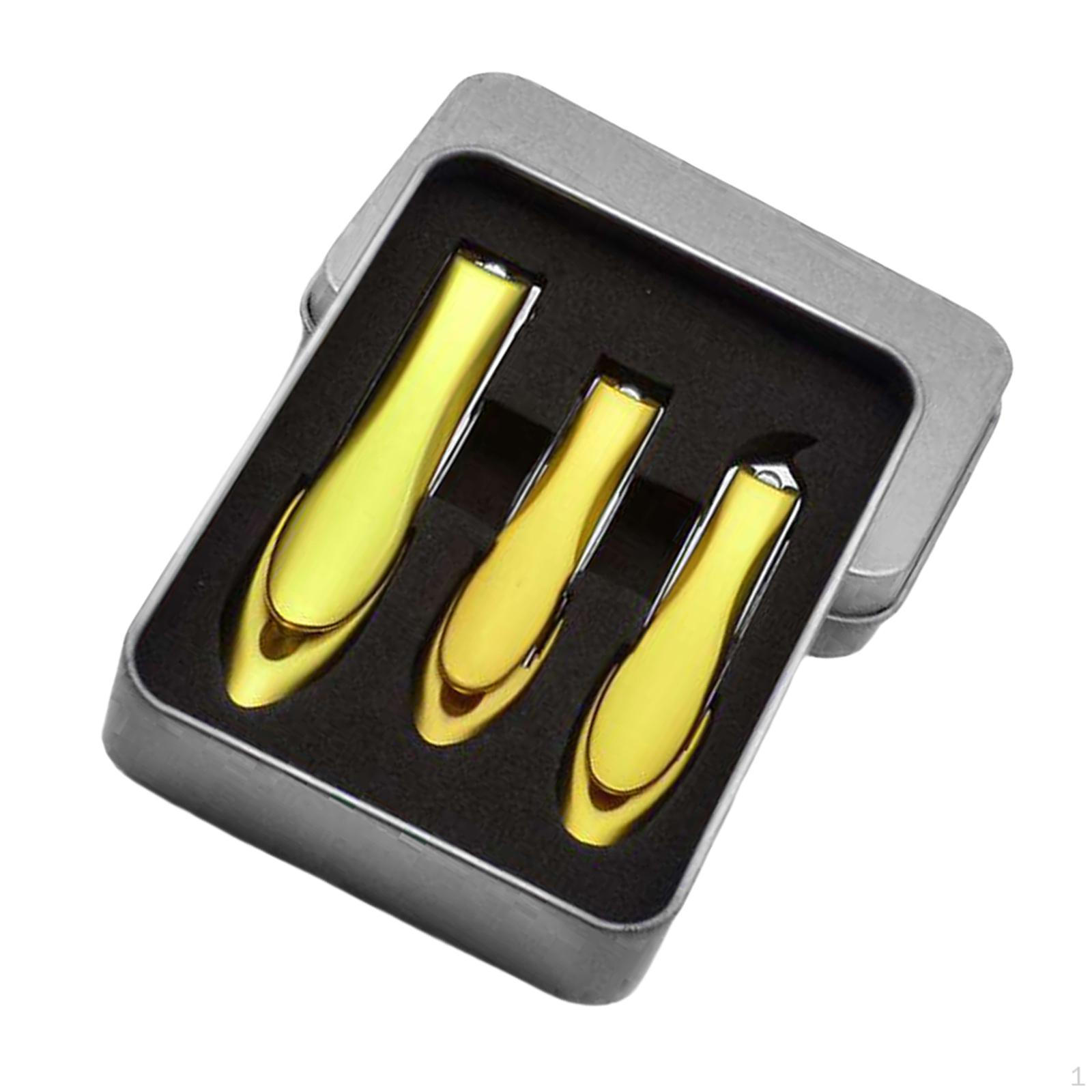 

3 Piece Nail Clipper Set, Slanted Edge Clippers, Professional Splashproof Lightweight Golden