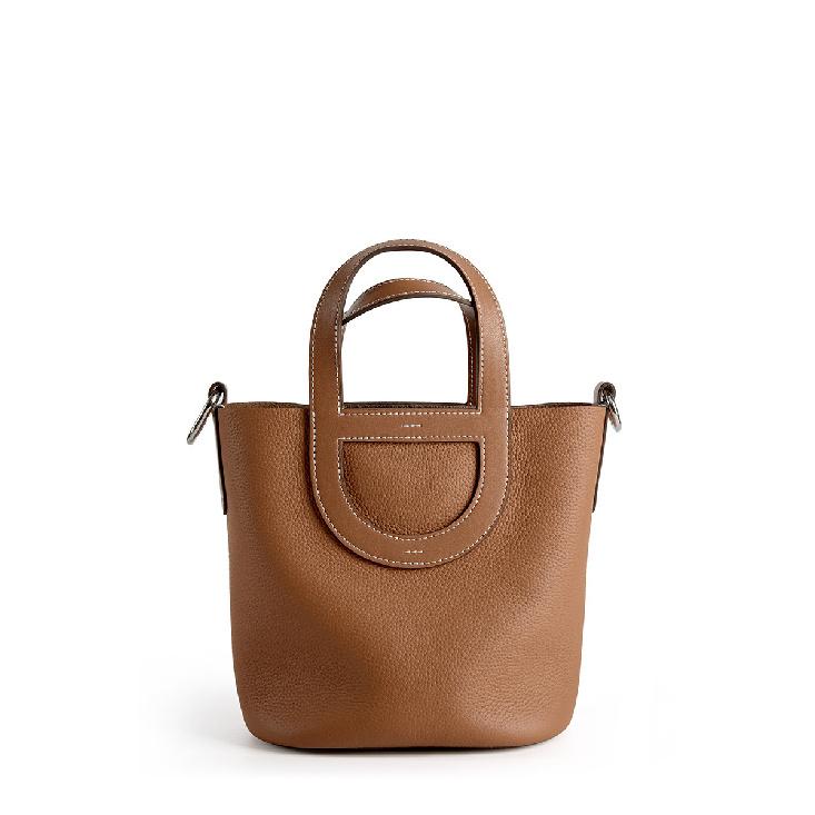 Top Layer Cowhide Pig Nose Bag 2025 New Versatile Handheld Basket Bag Genuine Leather Women's Bag Single Shoulder Crossbody Bag