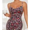 New one-piece women's halter, sexy shoulder straps, waist and thin holiday dress