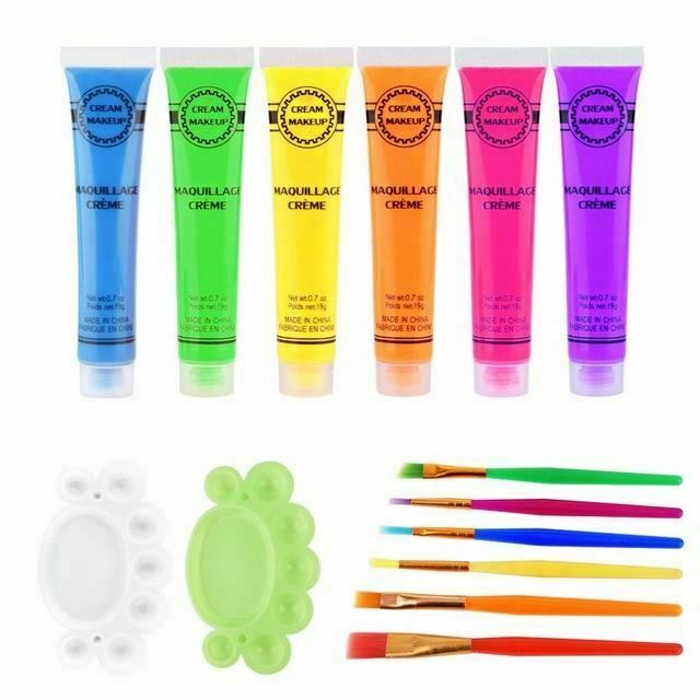 Uv Blacklight Reactive Face Body Glow Paint 6 Pack Kink  Fetish Sensation Play