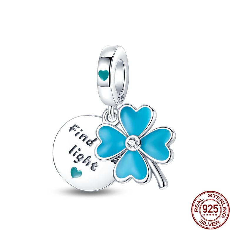Charms Kupfer Glücksklee Serie Charms Perlen Passend für Damen 3 mm Original Armband Halskette DIY Exquisiter Schmuck Geschenke