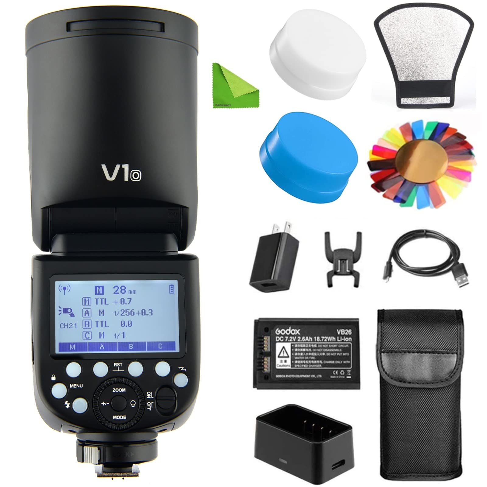 

[Godox Authorized Agent & Japanese Instruction Manual] Godox V1 V1-O Flash for Olympus Panasonic Cameras, Round Head TTL Flash Speedlight 18000 HSS,