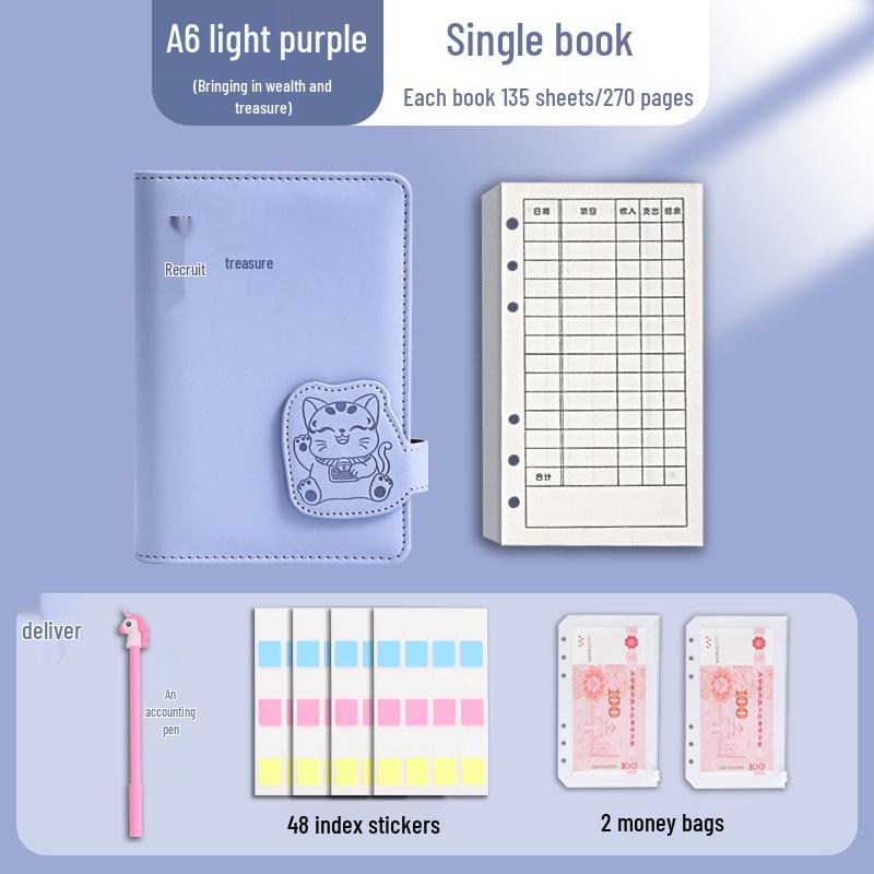 A6 Family & Student Financial Planner: Income & Expenditure Notebook, Loose-Leaf Ledger, Receipt Holder, Money Storage Album