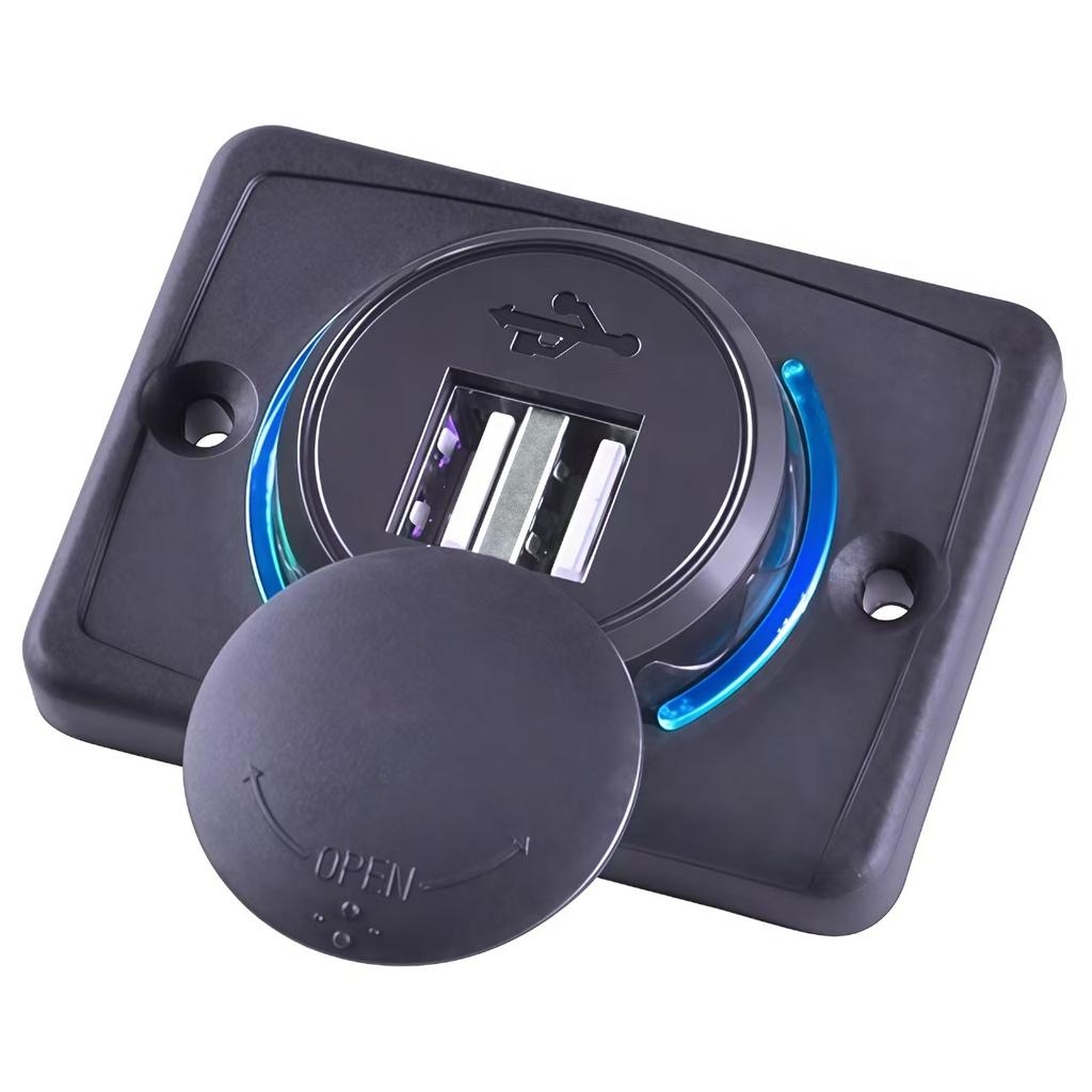 Waterproof Dual USB Charger Socket 3.1A Power Outlet Panel For Car Motorcycle Boat RV Wheelchair Vehicle Charging Parts