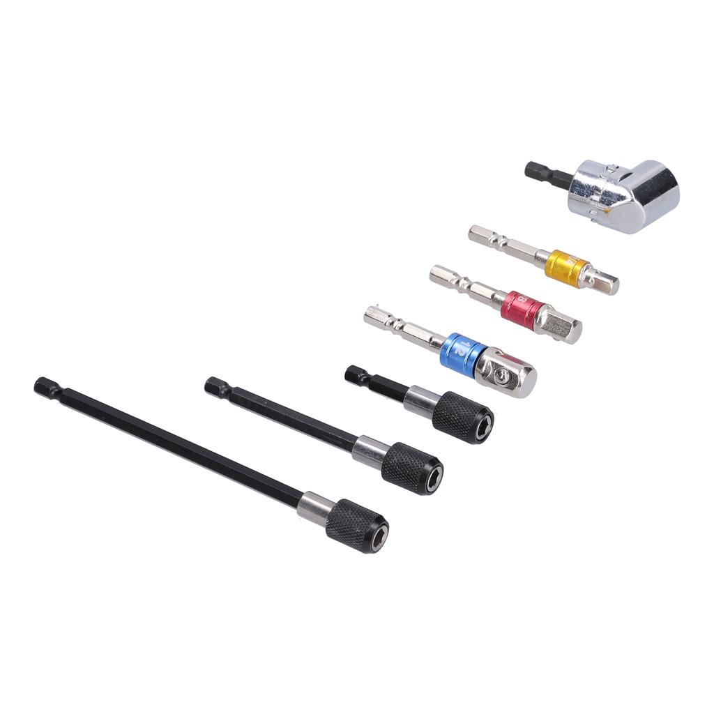 7Pcs Socket Adapter Hex Shank Metal Colourful Screwdriver Bit Holder Extension Set Kit