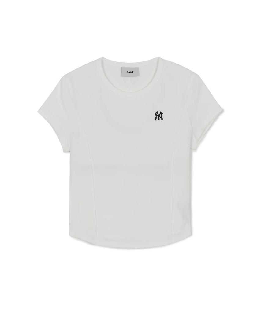 Emelbi Women'S Slim Crop Fit Cap Sleeve Short Sleeve T-Shirt Ny (White)