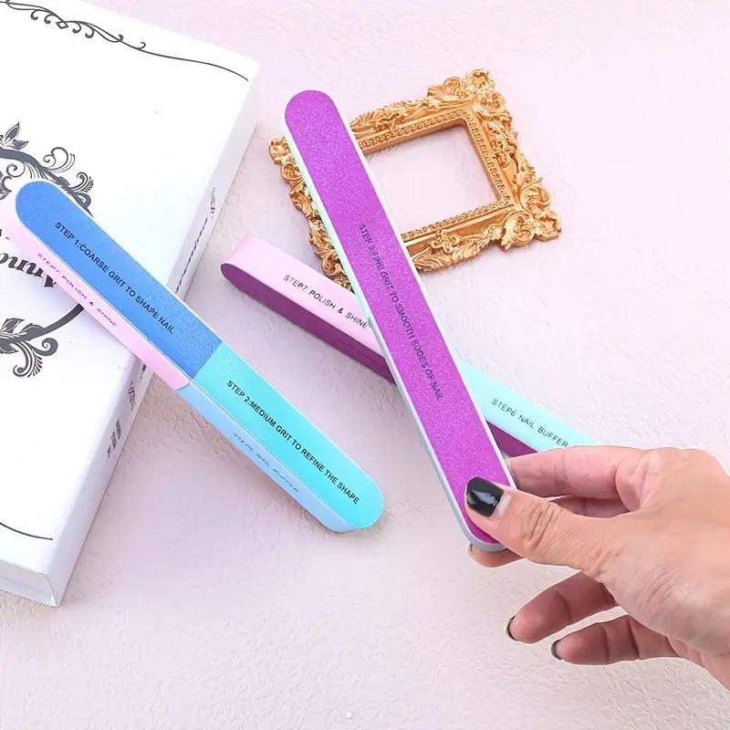 1Pcs Lot Double-sided Mini Nail File Blocks Colorful Sponge Nail Polish Sanding Buffer Strips Polishing Manicure Tools Mask