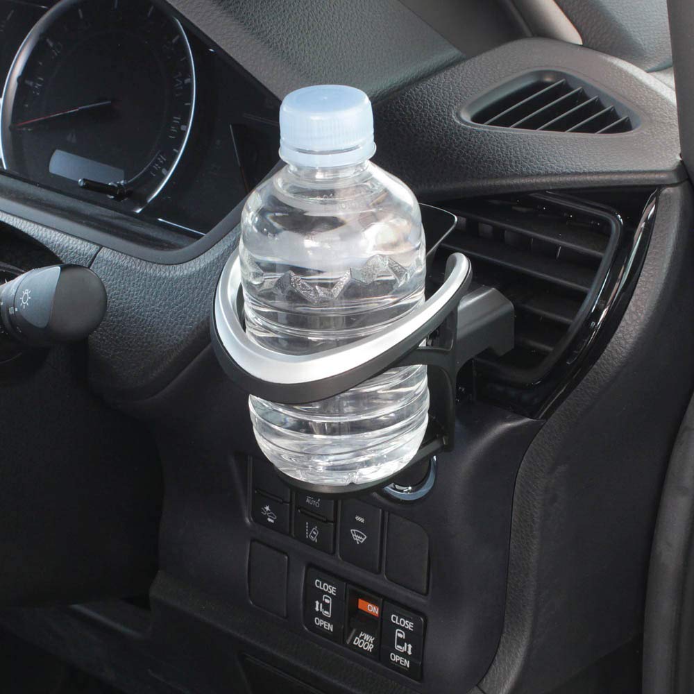 Tsuchiya Yac Universal Drink Holder for Cars (Black/Silver) PF-354