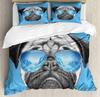 Cartoon Pug Dog Duvet Cover Set Comforter Cover Soft Bedding Set Full Size For Boys Girls Bedroom 2/3 Pieces With Pillow Shams