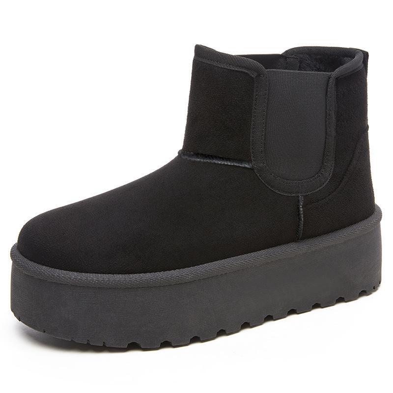 Women's winter snow boots not tired feet thick soles non-slip cold padded lining thickened warm home outdoor travel cotton shoes