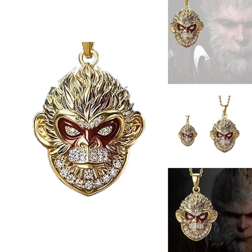 Exquisite Black Myth Wukong Pendant Necklace Trendy Stylish Gift For Gamers And Collectors