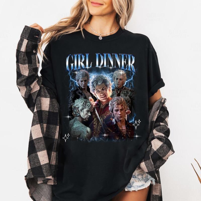 Astarion Baldurs Gate 3 TShirt Girl Dinner Unisex Crew Neck Short Sleeve Cotton Top All Seasons Outdoors Casual Comfortable S