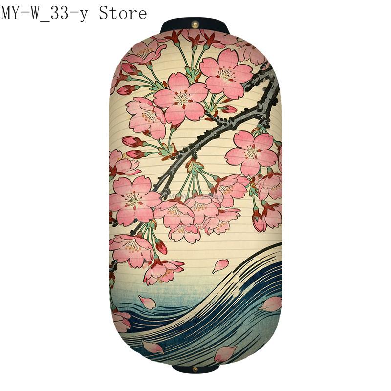 Japanese-style Cherry Blossoms Cloth Lantern Ukiyo-e Traditional Printed Lantern Izakaya Restaurant Cuisine Wedding Party Decor