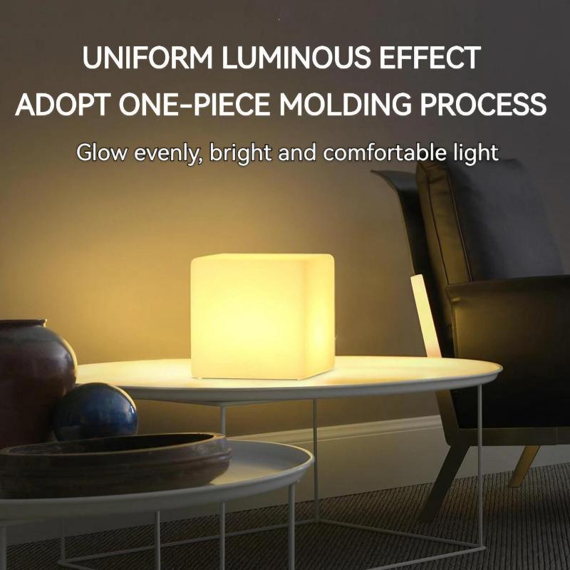 Multi-scene Application RGB Waterproof Rechargeable Small Night Light, Creative Atmosphere Table Lamp LED Luminous Cube Light