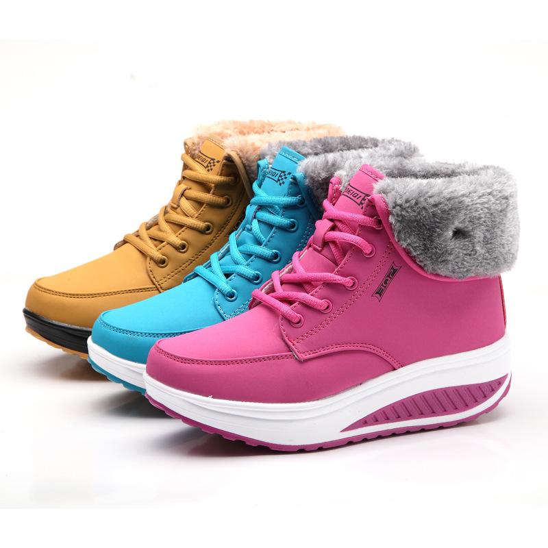 Women's fashion high top warm arch support thick sole soft elastic comfortable shock absorption waterproof non-slip leisure snow boots cotton shoes