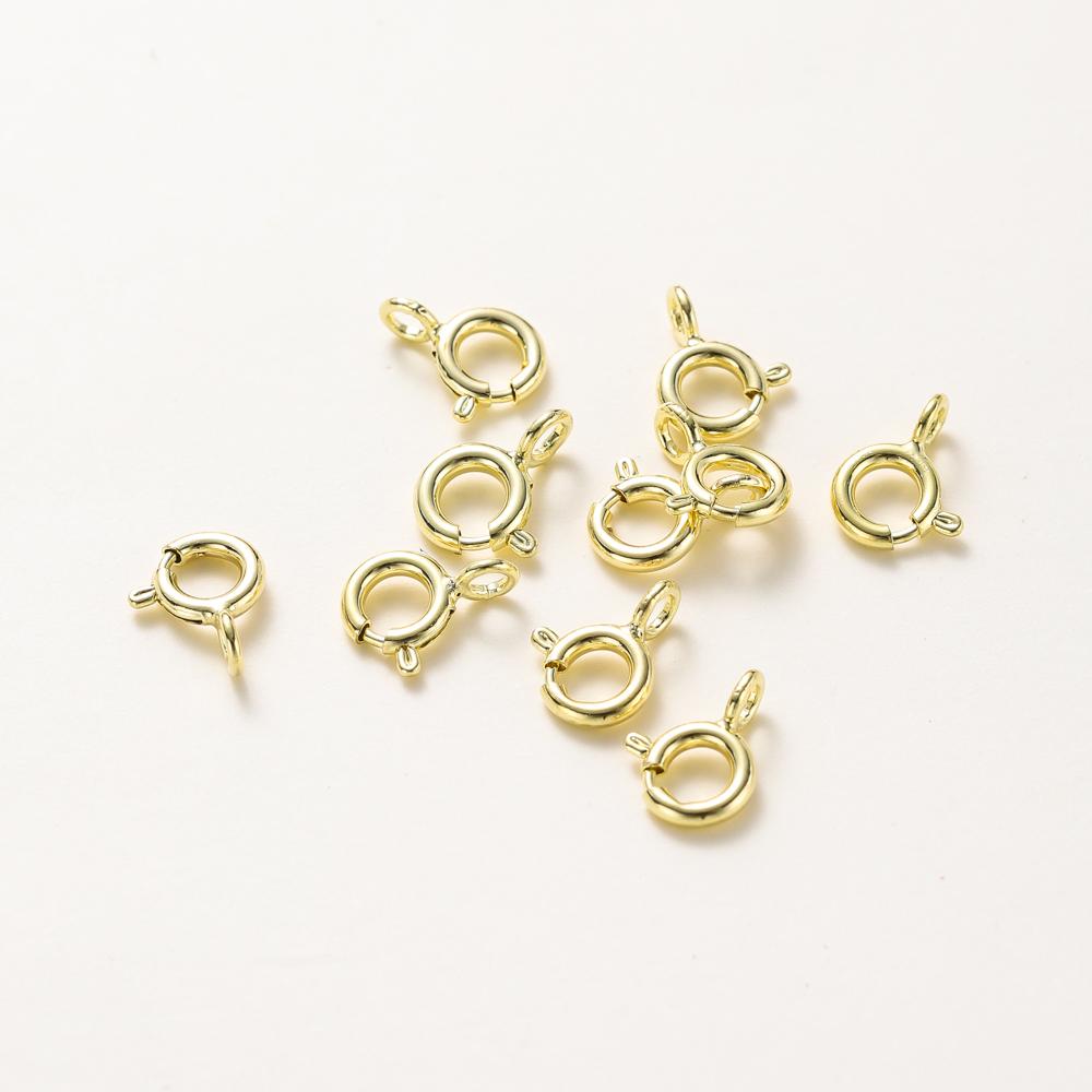 10 Stück/ 14K 18K Gold Runde Federstecker Mit Öse Offener Verbindungsverschluss Für DIY Schmuck Halskettenkettenherstellung Zubehör