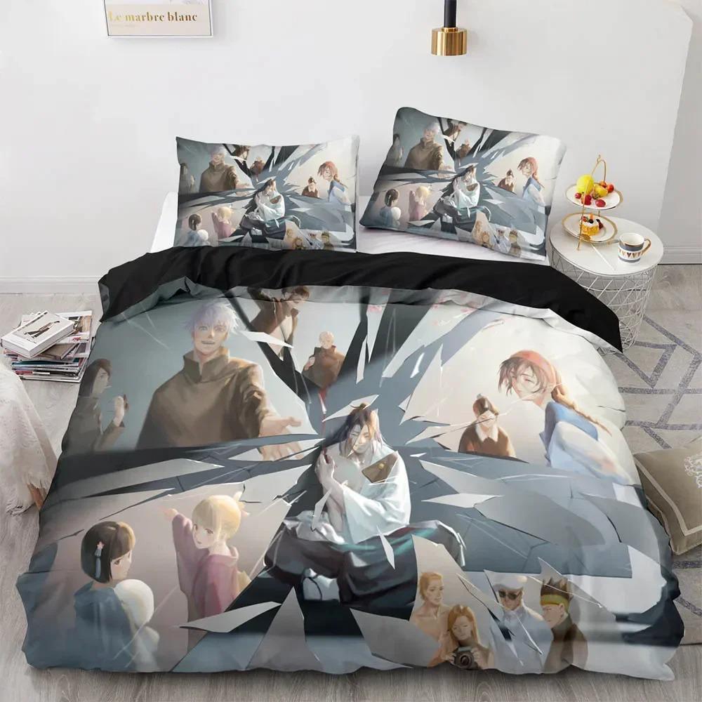 Comforter Anime Jujutsu Kaisen Bedding Set 3D Printed Suitable For Bedroom Kids Home Textile