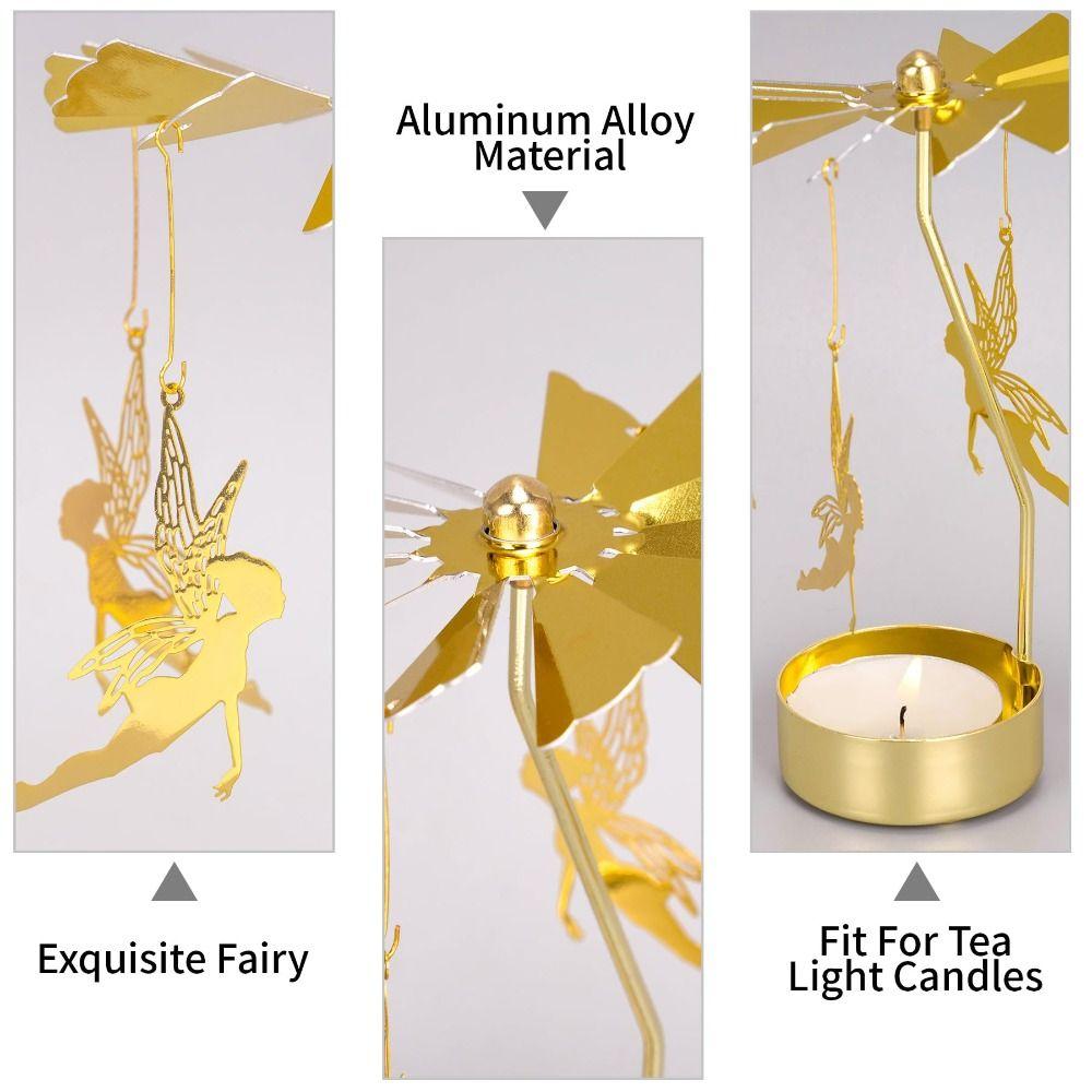 Carusel Rotativ cu Mecanism Rotativ Acționat de Căldură Suport pentru Lumânări Tip Pastilă Decor pentru Casă