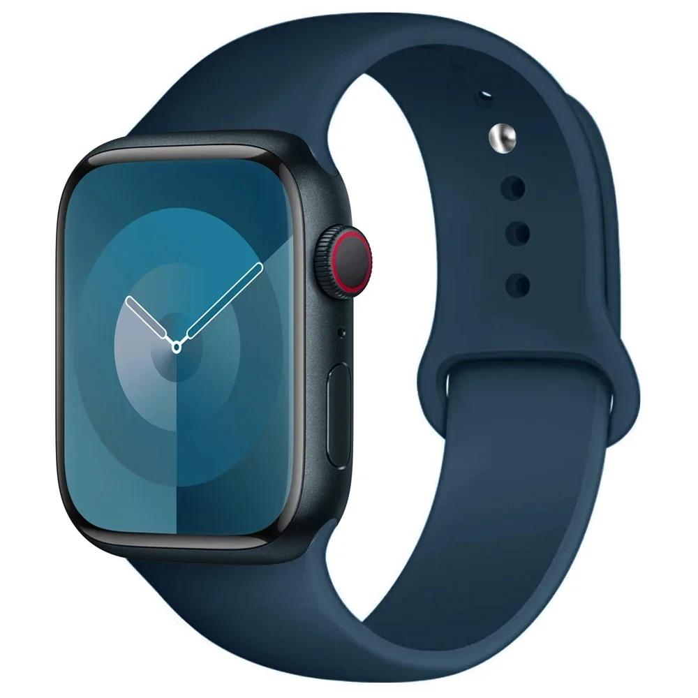 Silicone Strap For Apple Watch band 45mm 44mm 41mm 42mm 40mm 49mm 38mm correa bracelet iWatch series 9 8 5 4 3 8 6 SE 7 Ultra 2