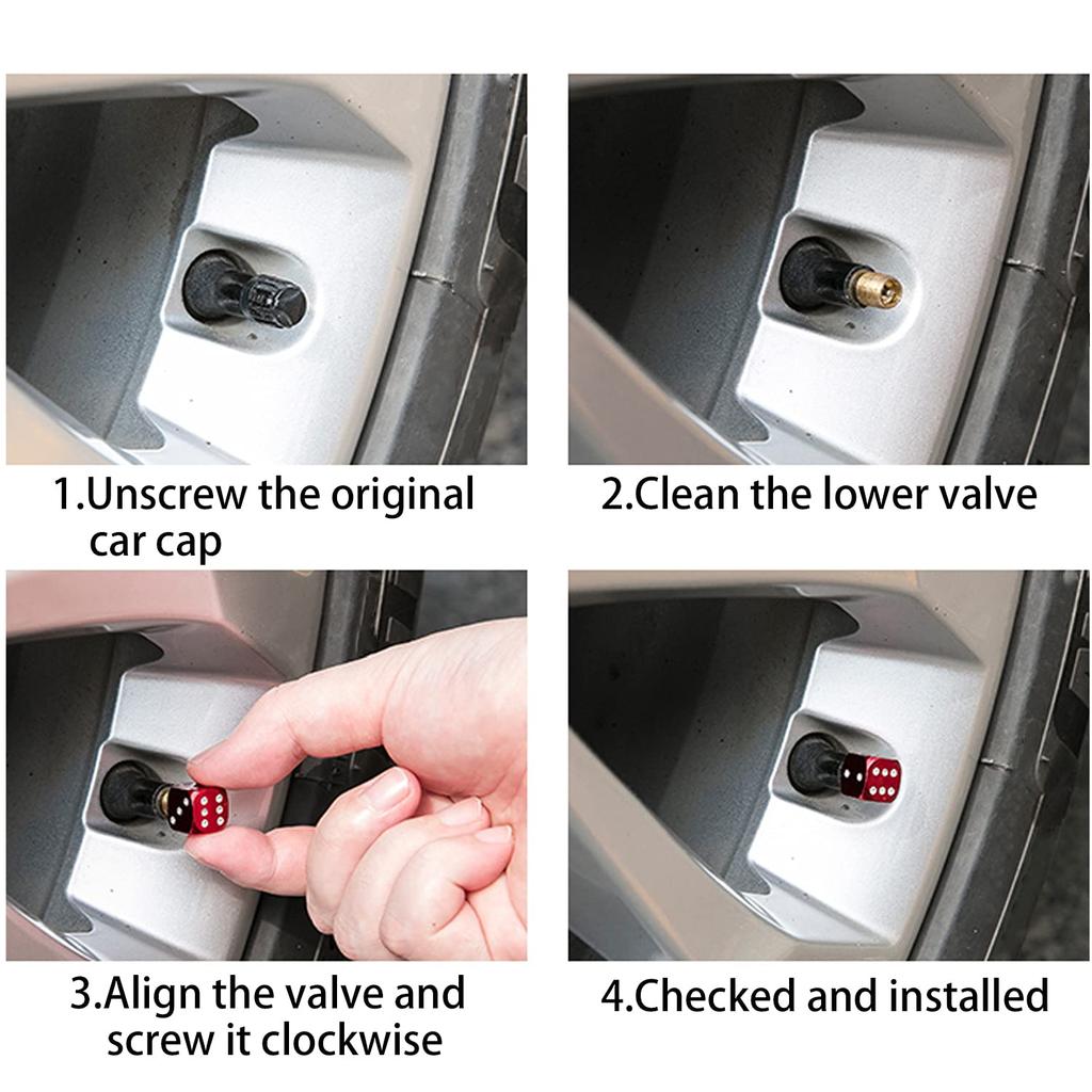 BOROLA New Dice Aluminum Shaved Air Valve Cap Tire Aluminum Anodized Corrosion Prevention for Automobiles, Motorcycles, Set of 5 (Green)