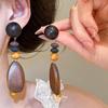 Retro Bohemian Wooden Tassel Earrings: 2026 Summer Niche Stud Accessories